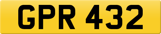 GPR 432 private number plate